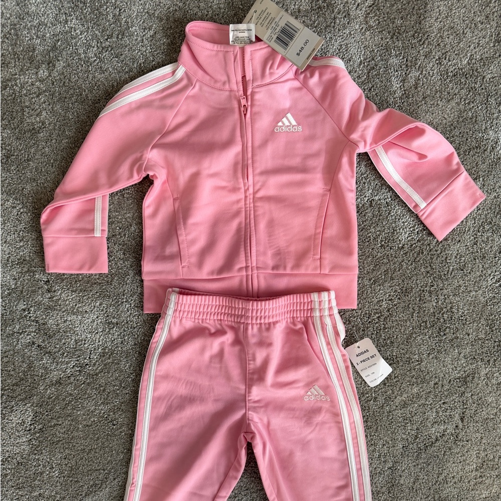 Adidas Kids Pink and White 2-Piece Set - 12 months NWT